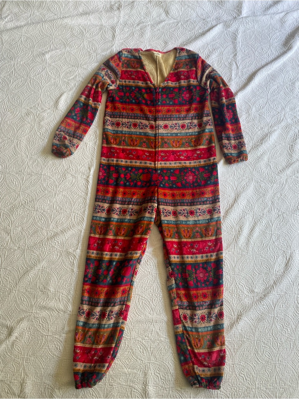 NATURAL LIFE Red Multi-Stripe Patterned One-Piece